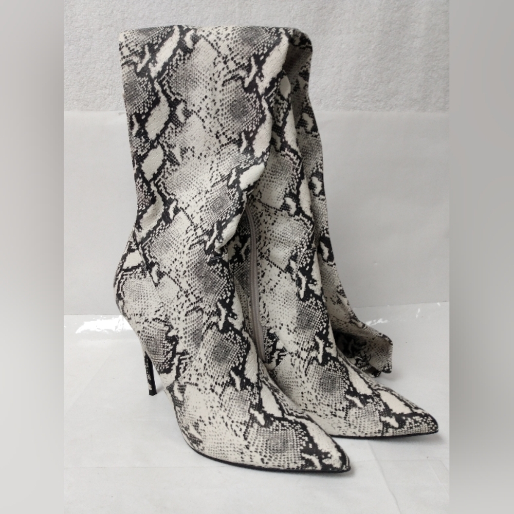 Steve Madden Black and White Over the Knee Boots